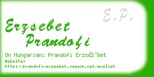 erzsebet prandofi business card